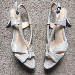 Calvin Klein Silver Open Toe Heel/Sandal - Size 9
